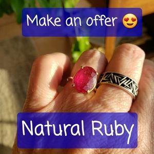 Natural African Ruby Ring